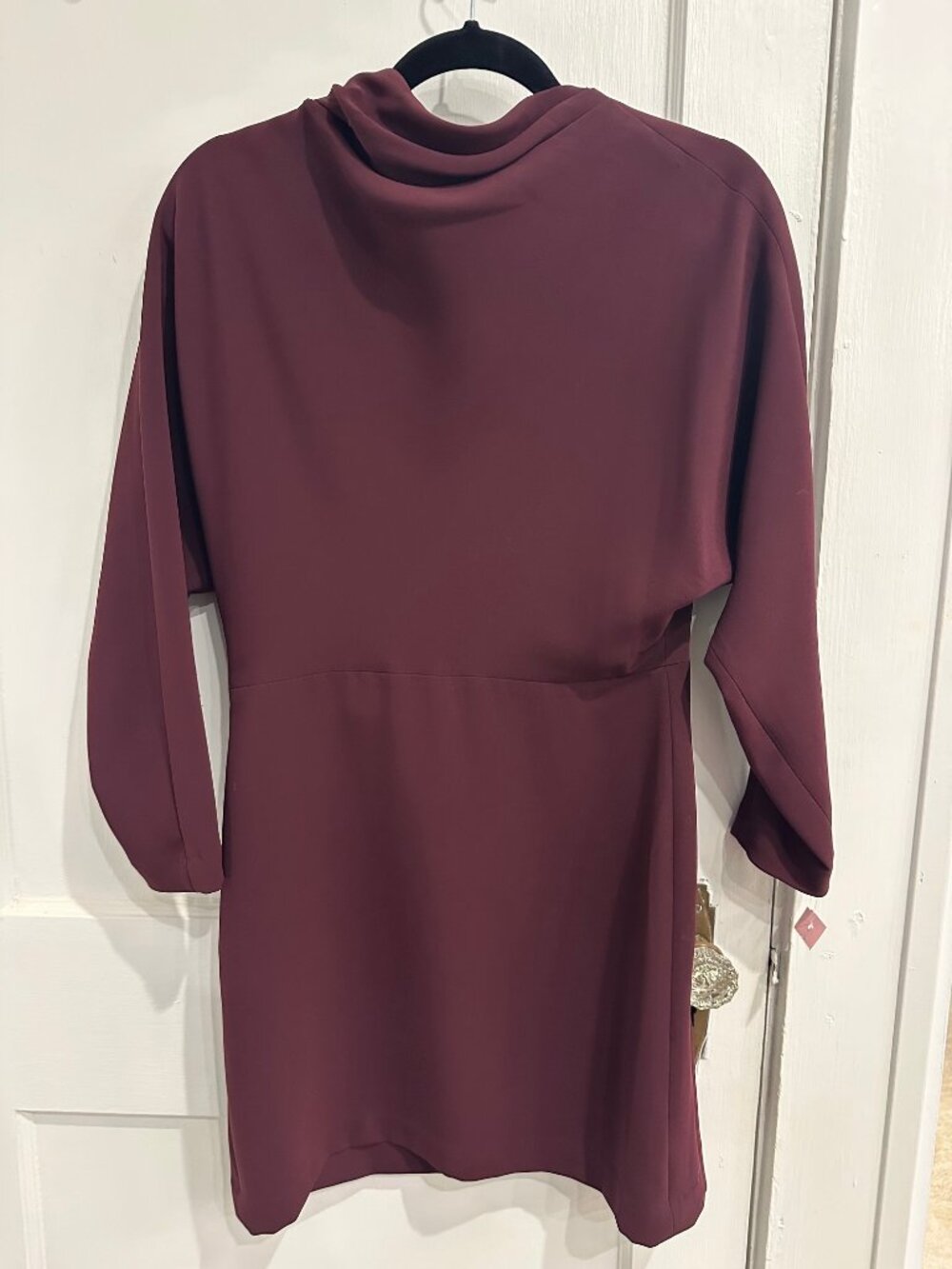A.L.C. Burgundy Draped Long Sleeve Mini Dress Size 6 NWT $425